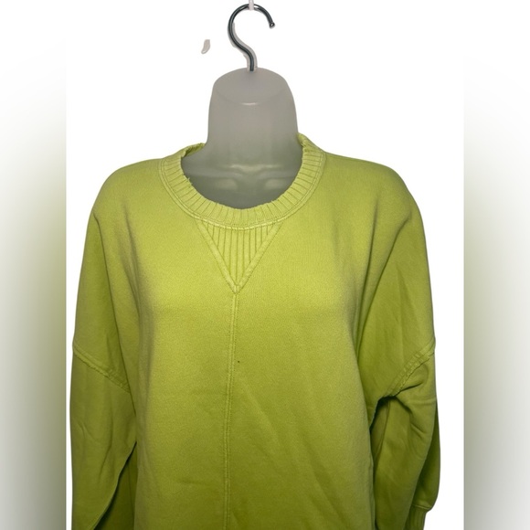 American Eagle New Stay Feeling Cool Sweatshirt Lime Green Size M - Picture 3 of 4